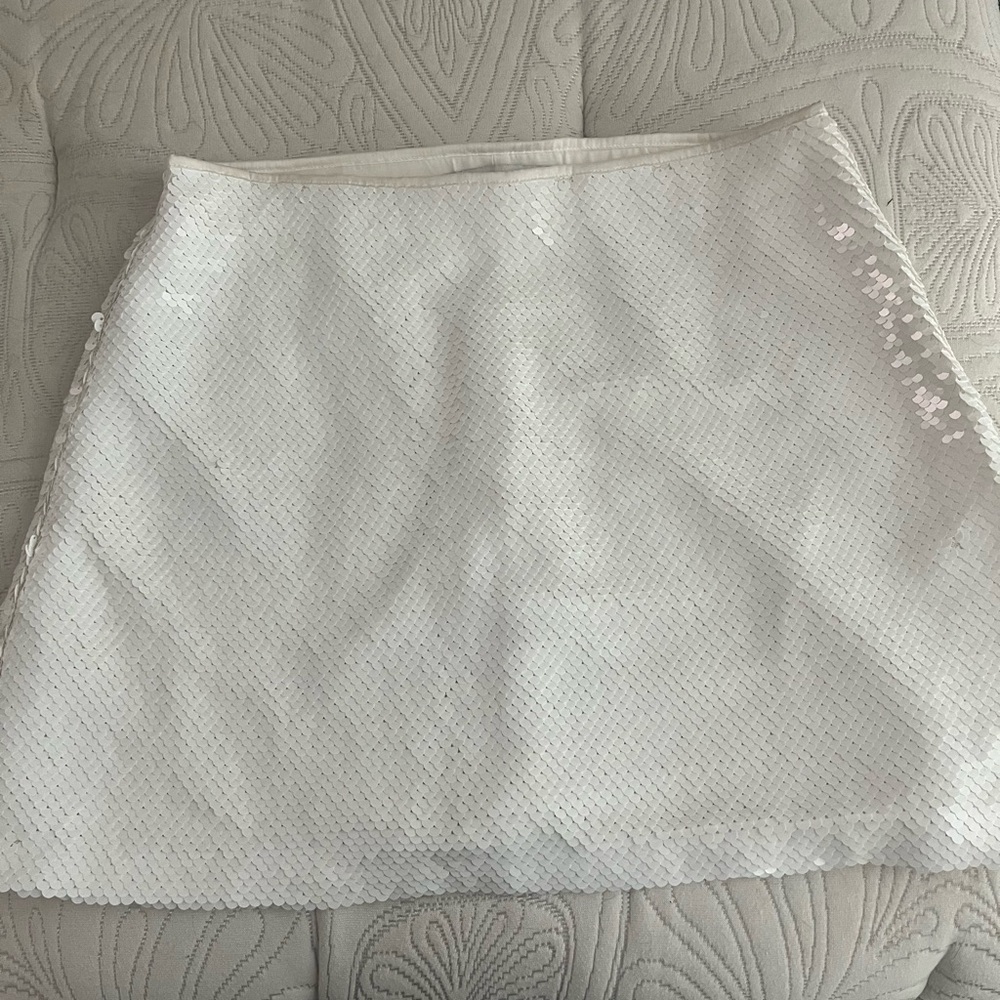 Abercrombie white sequin mini skort